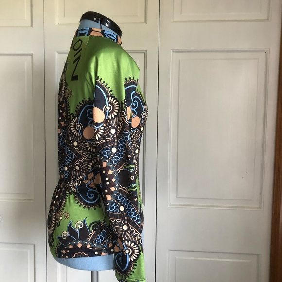 Paladin Women's Medium Green Mandala Full Zip Cycling Jersey - Picture 3 of 6